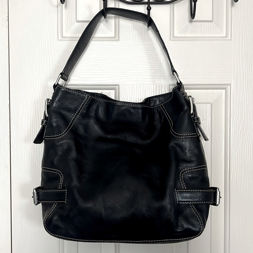 Michael Kors black leather handbag satchel tote
